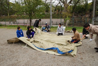 スカウトキャンプ研修会でキャンプ技能を勉強します